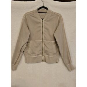 Athleta Women's Small Beige Jacket/Sweatshirt Full Zip‎ Crew Neck Workout